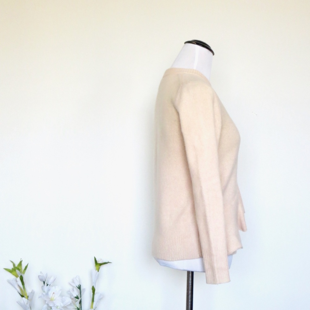 J. Crew Merino Wool Diagonal Ruffle Pullover Sweater Pink SZ XXS - Picture 12 of 15